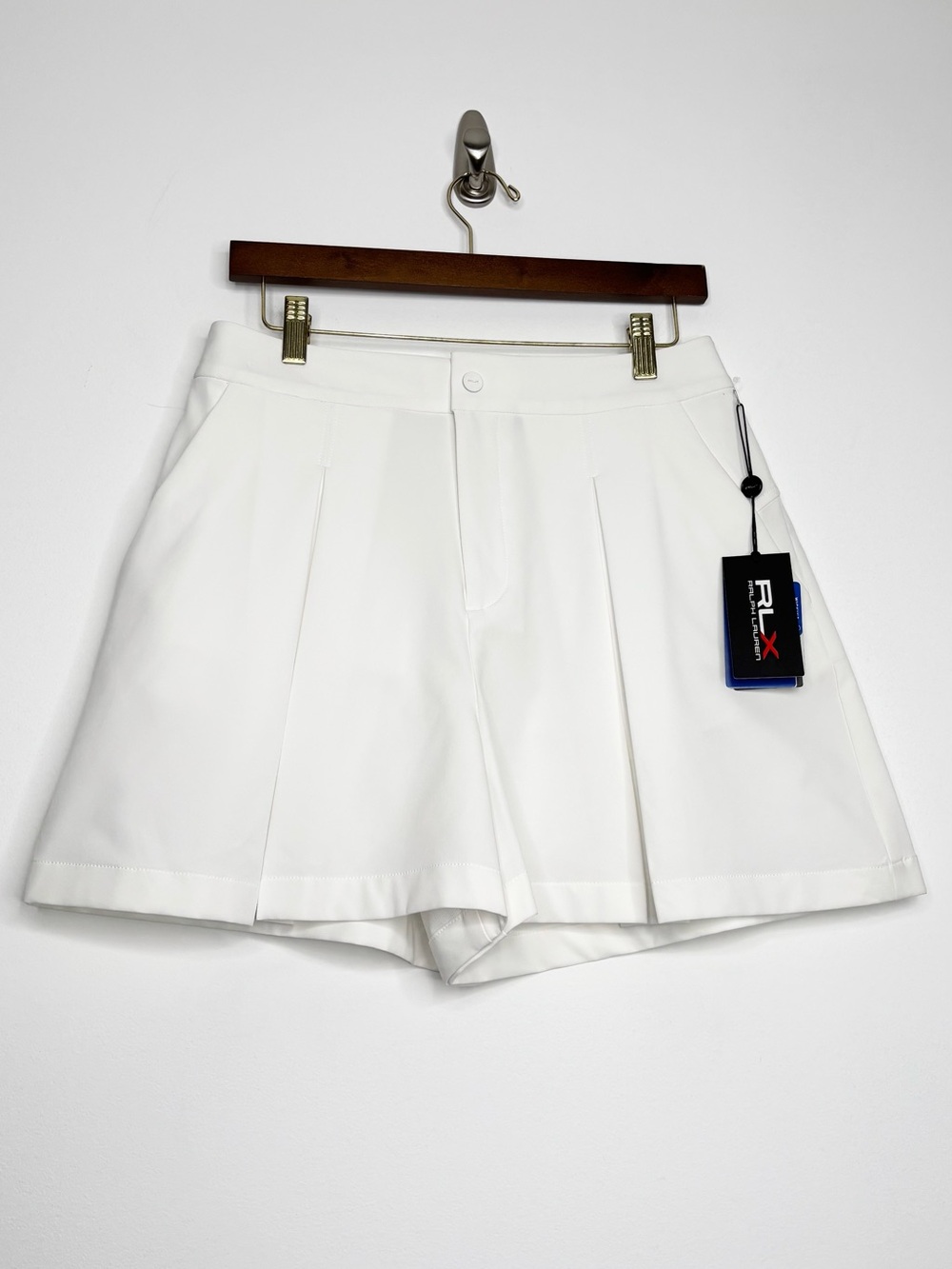 Ralph Lauren RLX Four Way Stretch Pleated Shorts White Wide Leg Size Small New - Picture 6 of 16